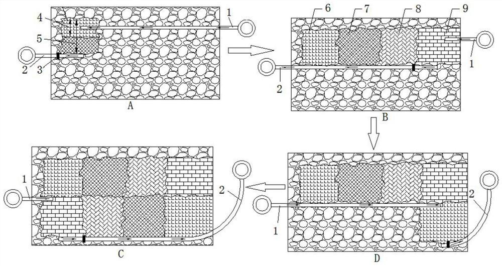 A high-efficiency mixing and alternating dual-hole segmental grouting method