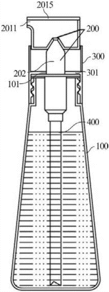 Separate quantitative pump head and its pump bottle