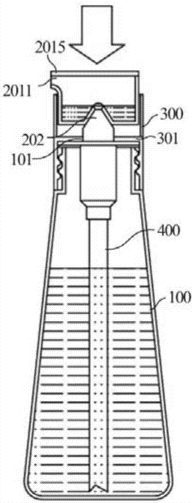 Separate quantitative pump head and its pump bottle