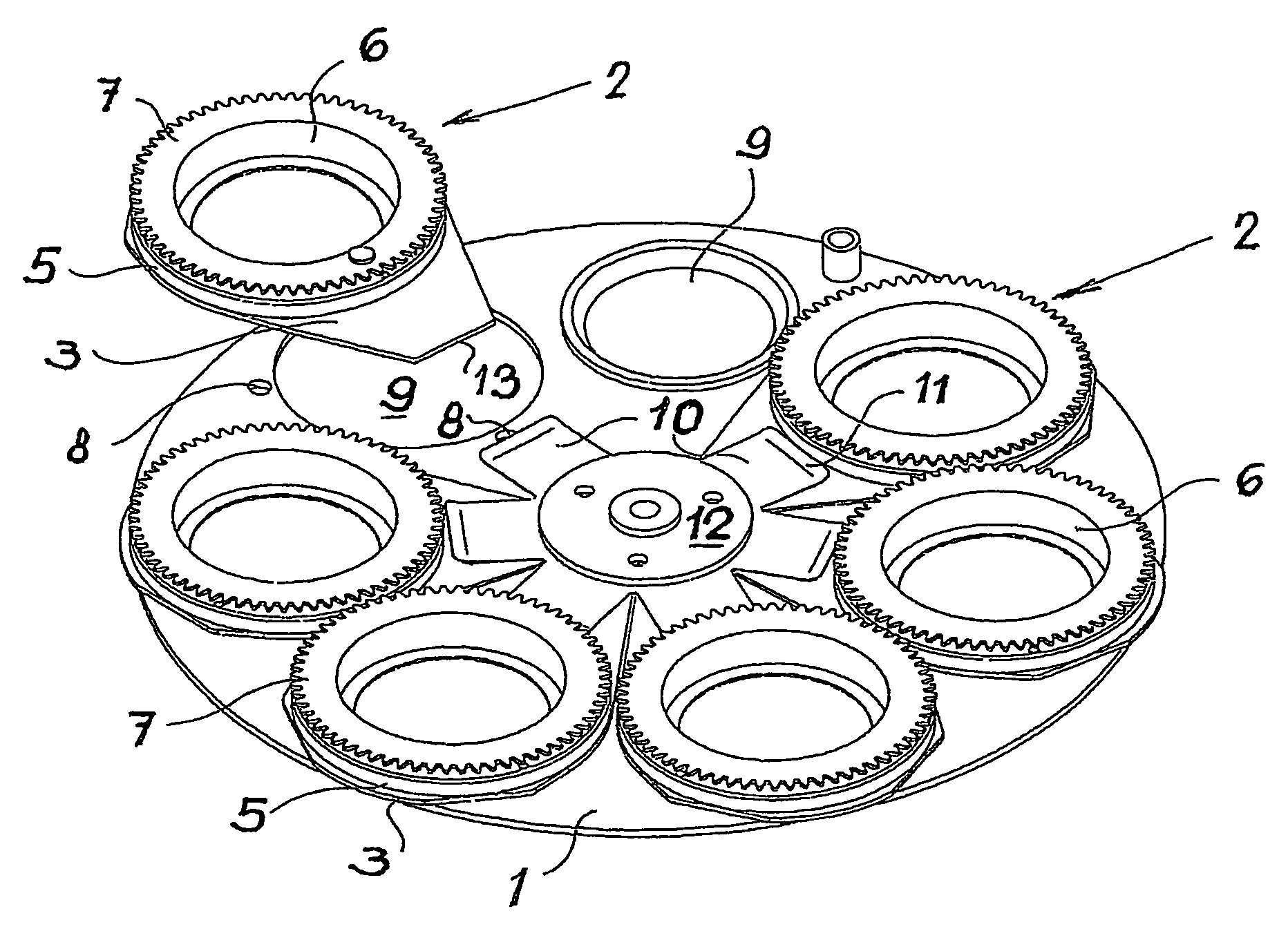 Equipment for a change of rotary gobos