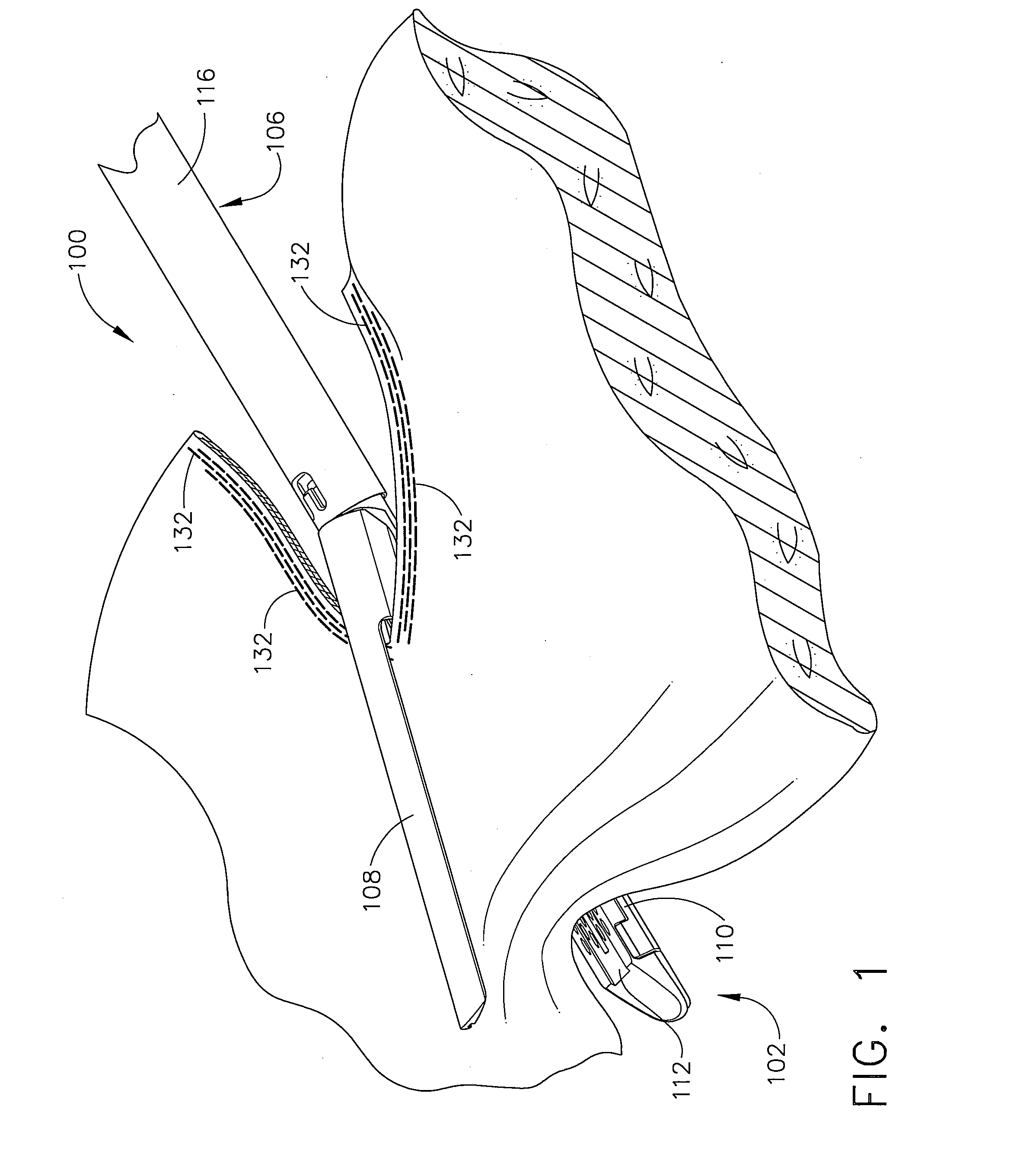 Apparatus for closing a curved anvil of a surgical stapling device