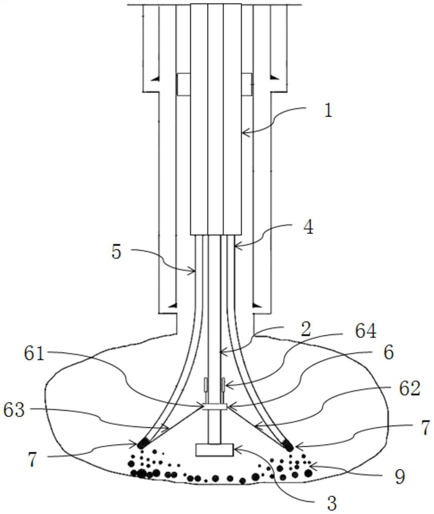 Tool and method for cleaning insoluble matter at the cavity bottom of salt cavern gas storage