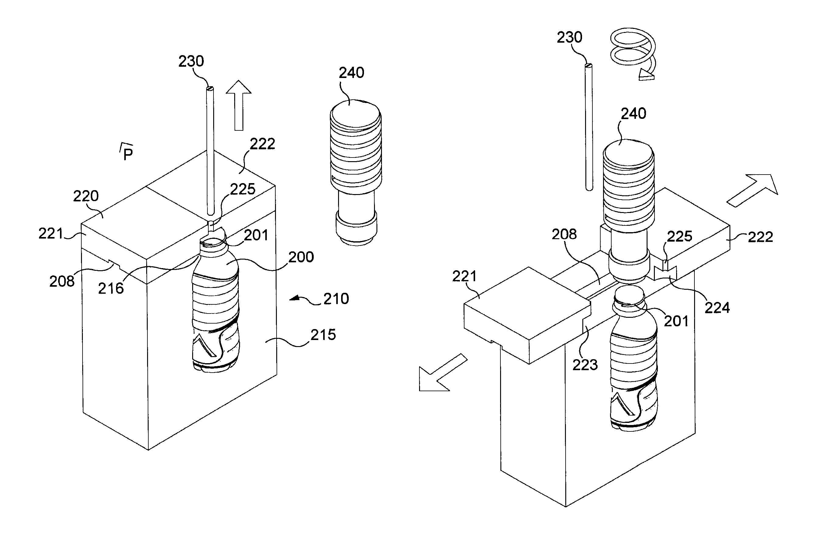 Device for packaging a liquid food product