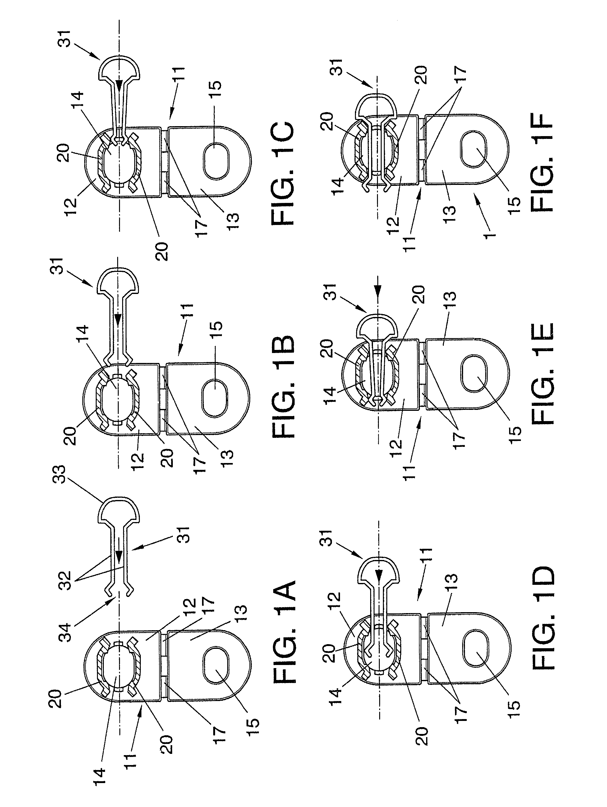 Attachment device for attaching a glass pane of a vehicle to a carrier of a window regulator of a vehicle, glass pane assembly, window regulator assembly, and process of assembling and disassembling