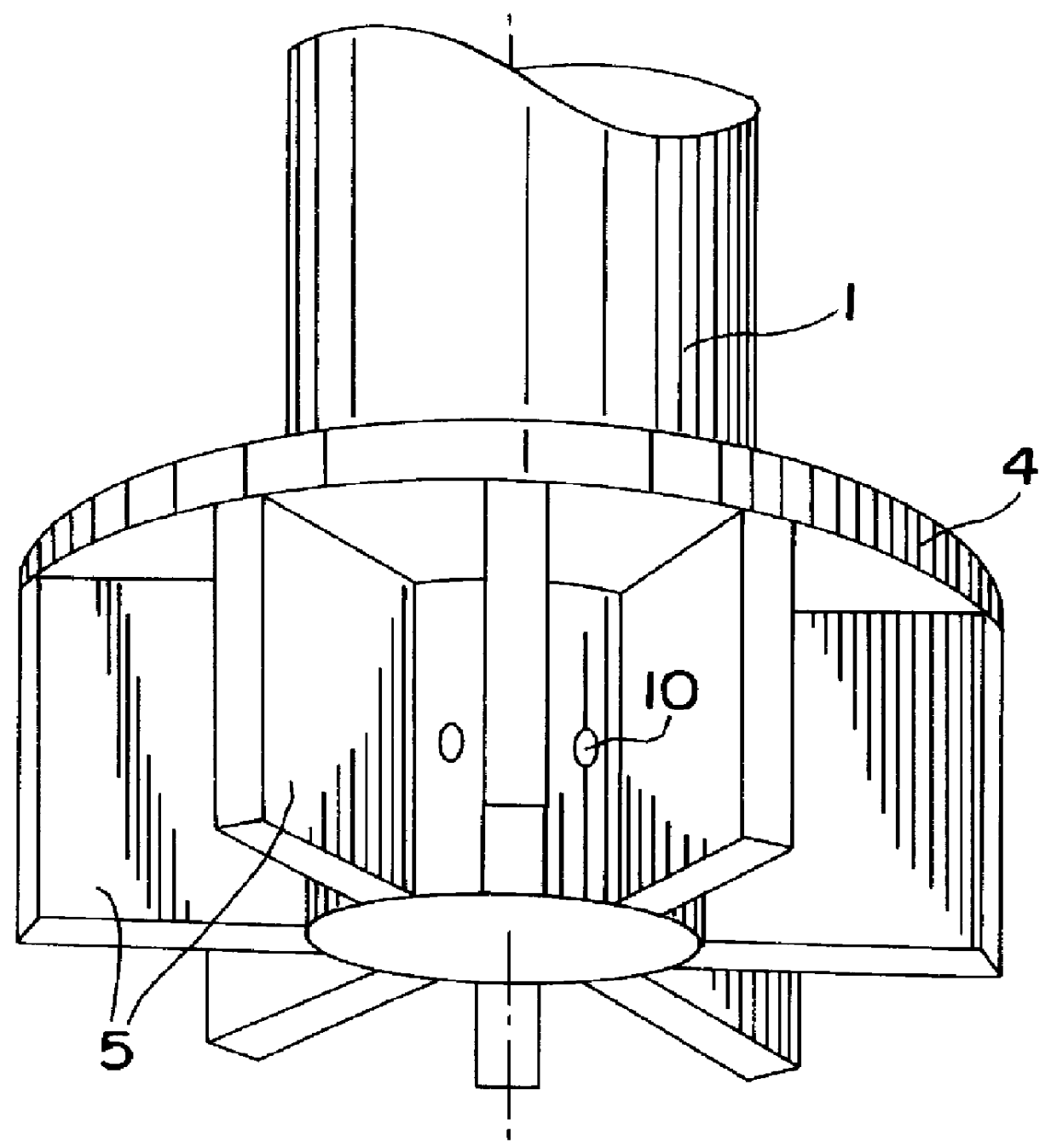 Rotary gas dispersion device for treating a liquid aluminium bath