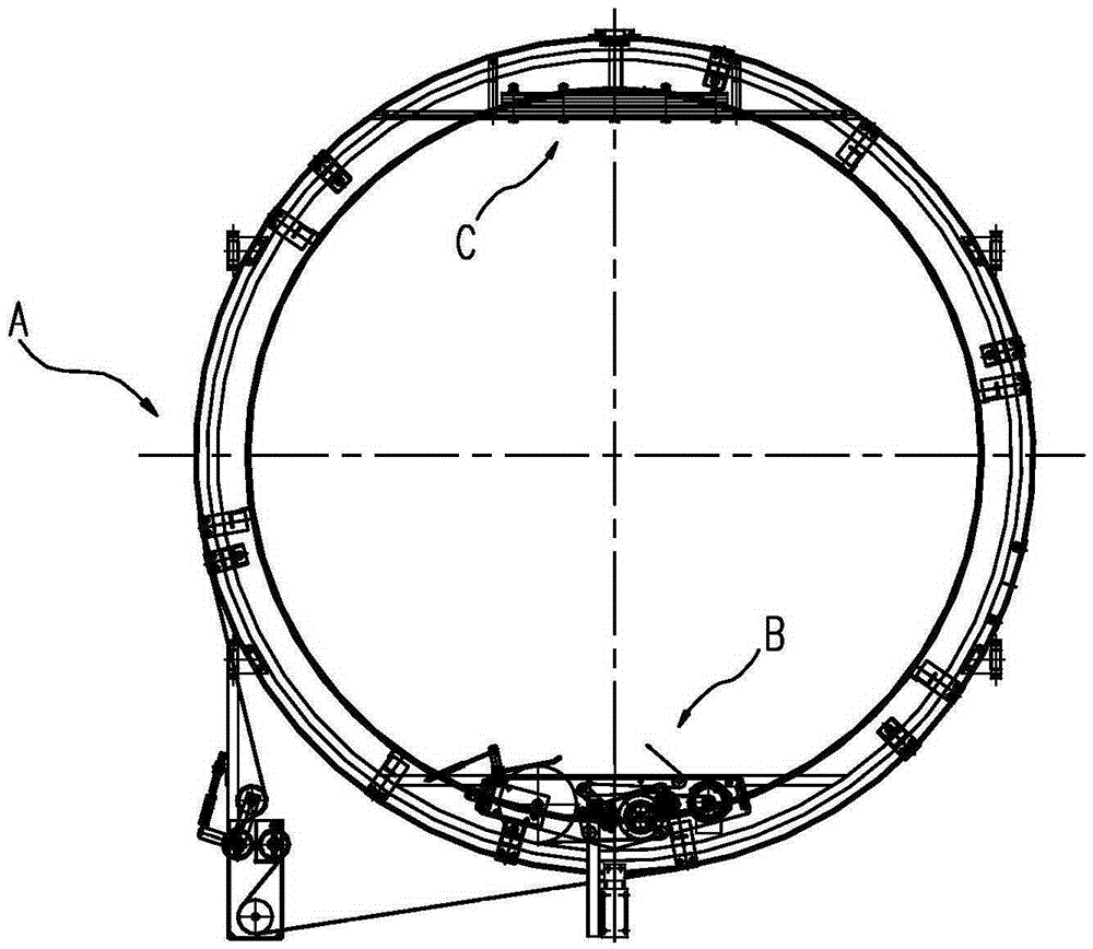 Circular track type film laminating machine