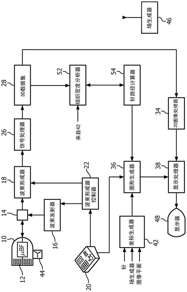 Ultrasound guidance of needle path during biopsy