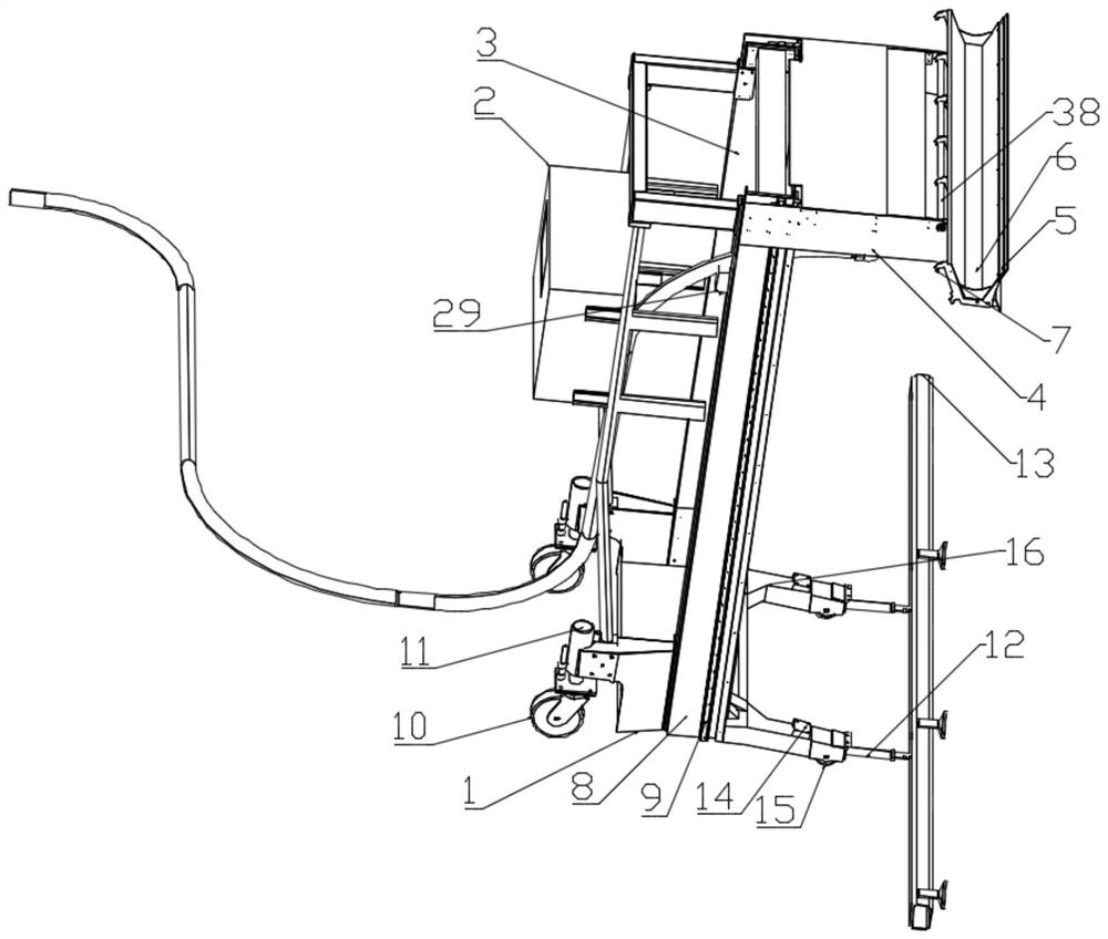 Mortar spraying, scraping and plastering device