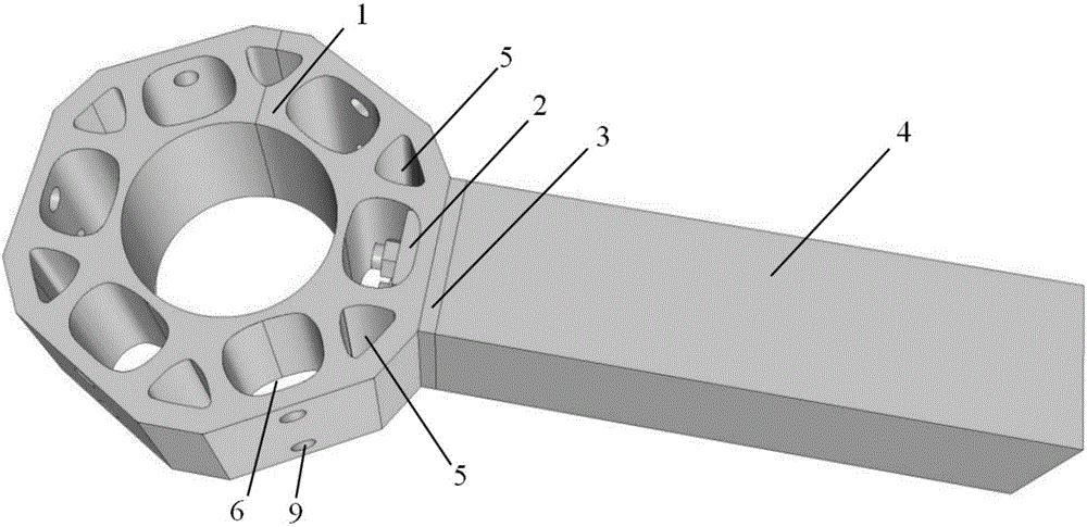 Hollowed-out circular-ring-shaped space grid structure assembly type joint