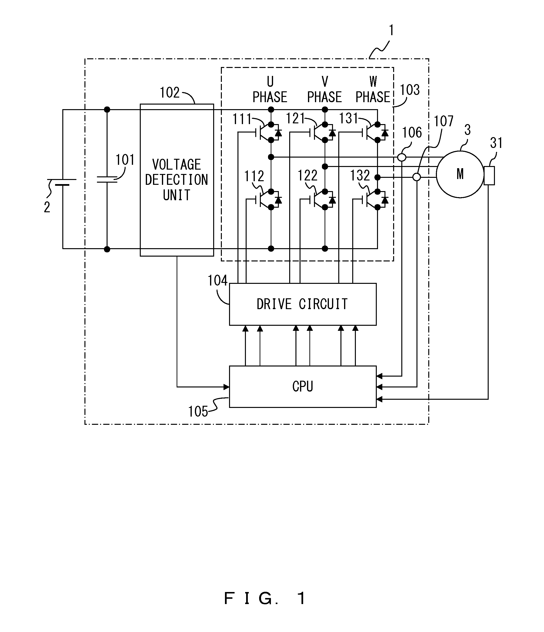 Inverter device of rotating electrical machine, and driving method for rotating electrical machine