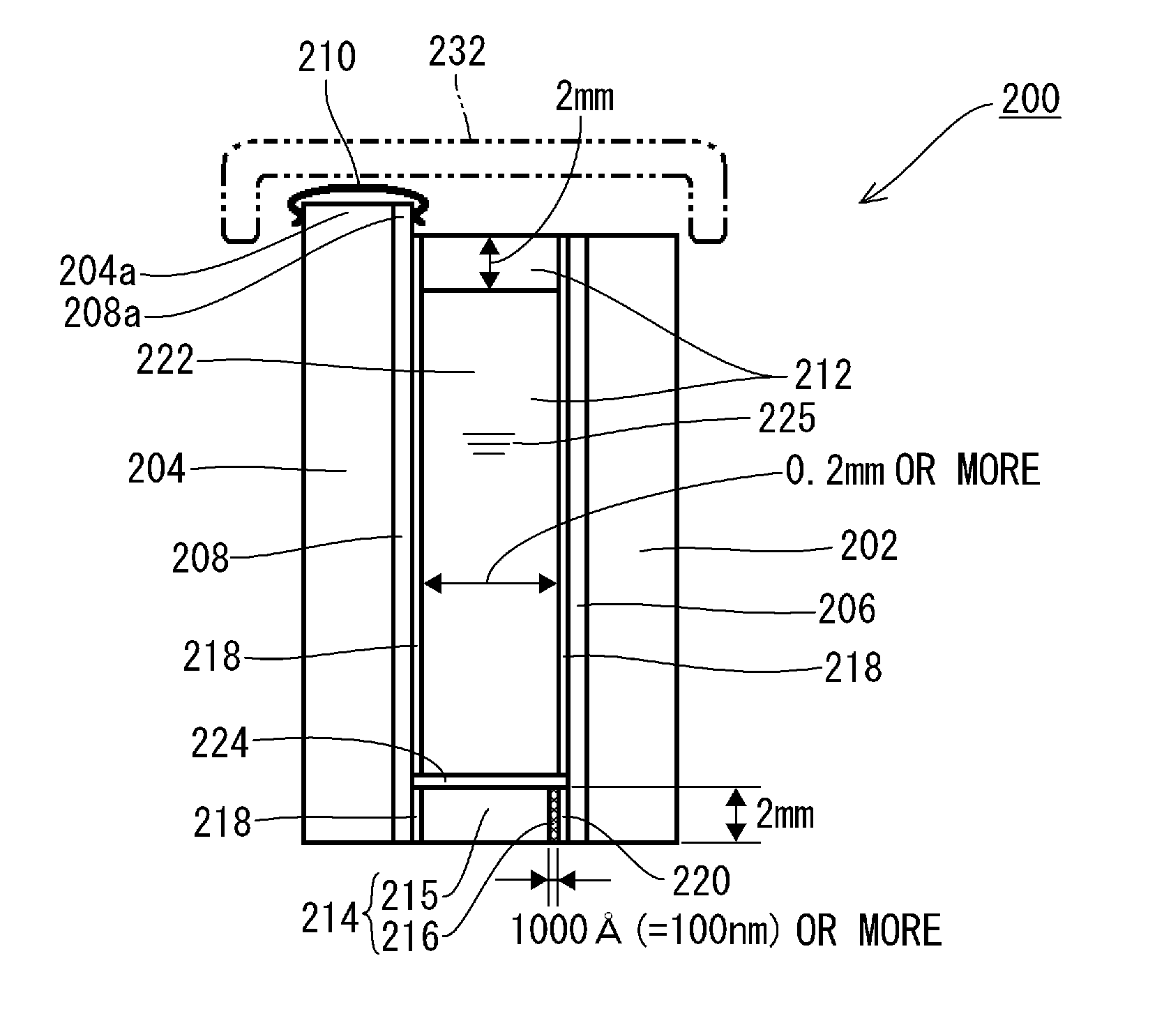 Electronic device and metal thin film-provided spacer