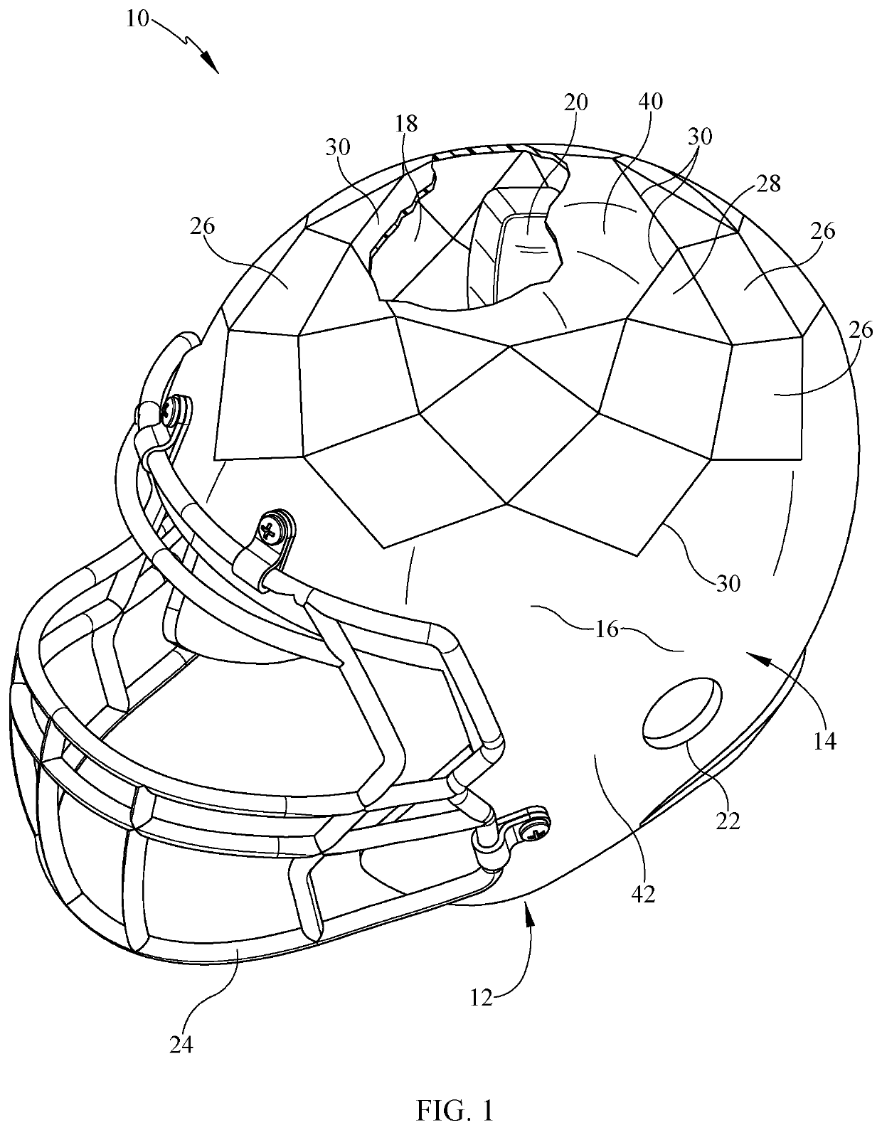 Protective helmet having force impact distribution