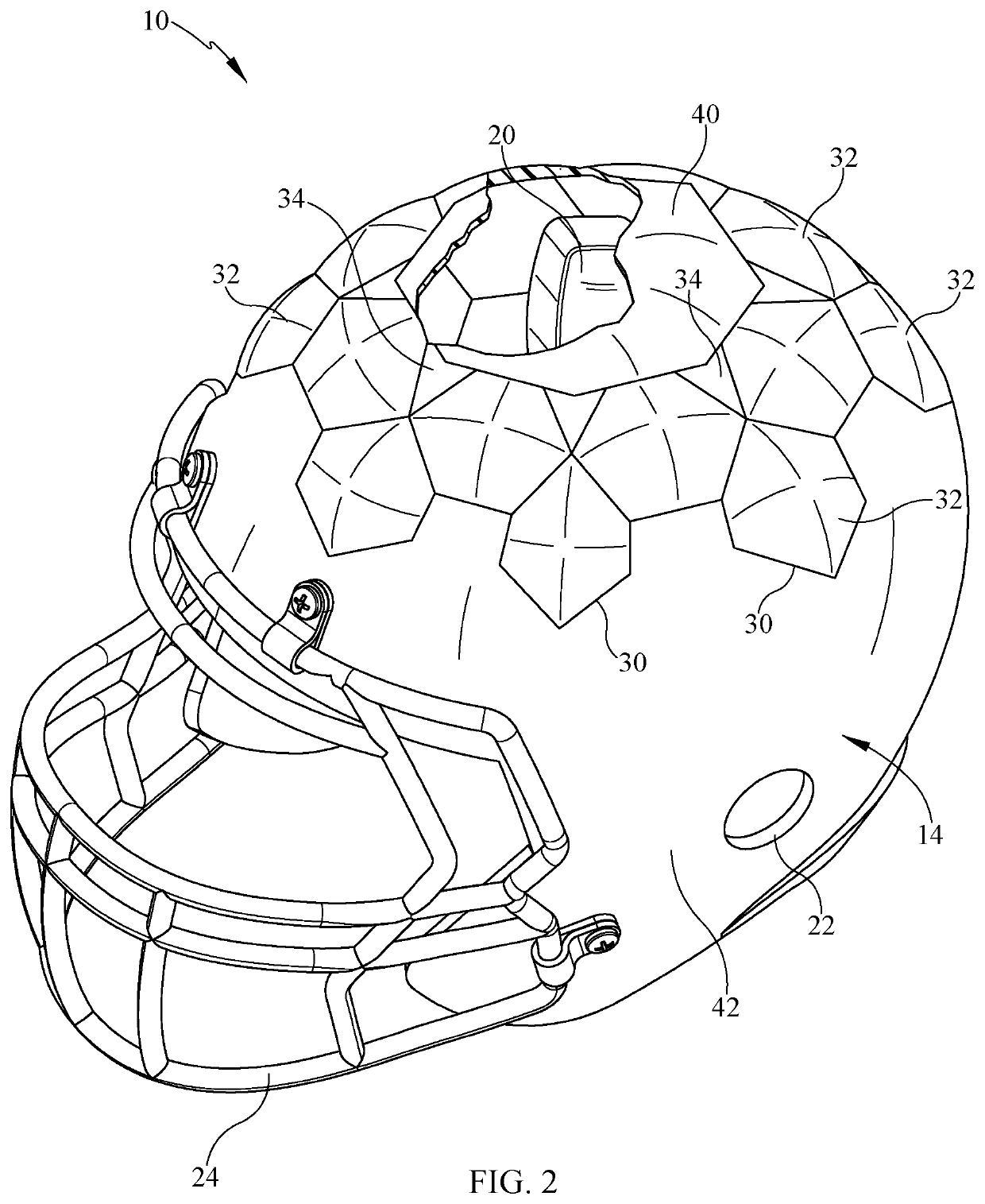 Protective helmet having force impact distribution