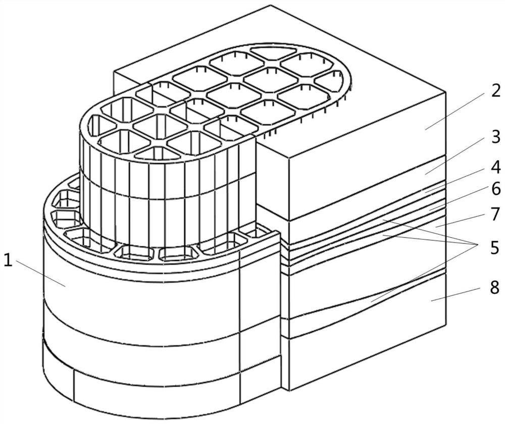 Super-large deep-water stepped caisson and its earth-borrowing strategy and construction method