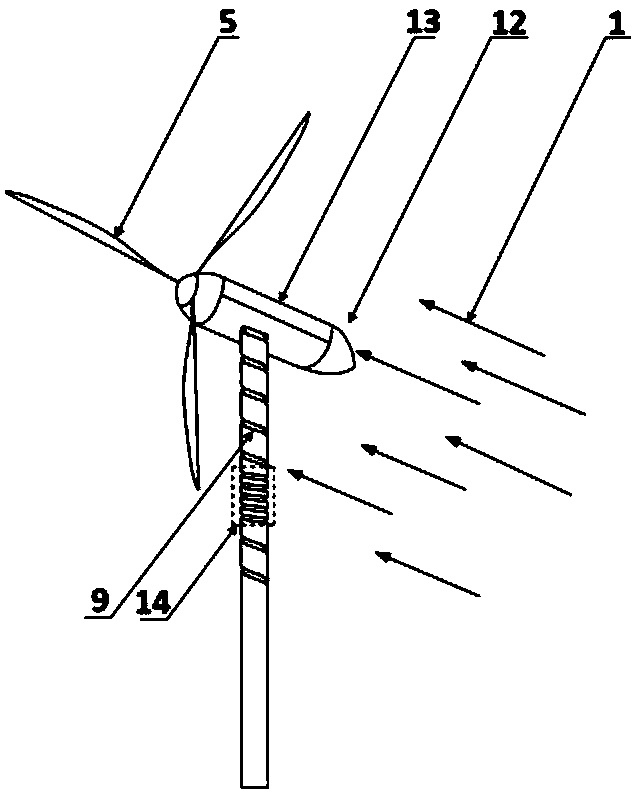 Method for inhibiting noise of downwind type wind generator set based on variable-helical-angle groove