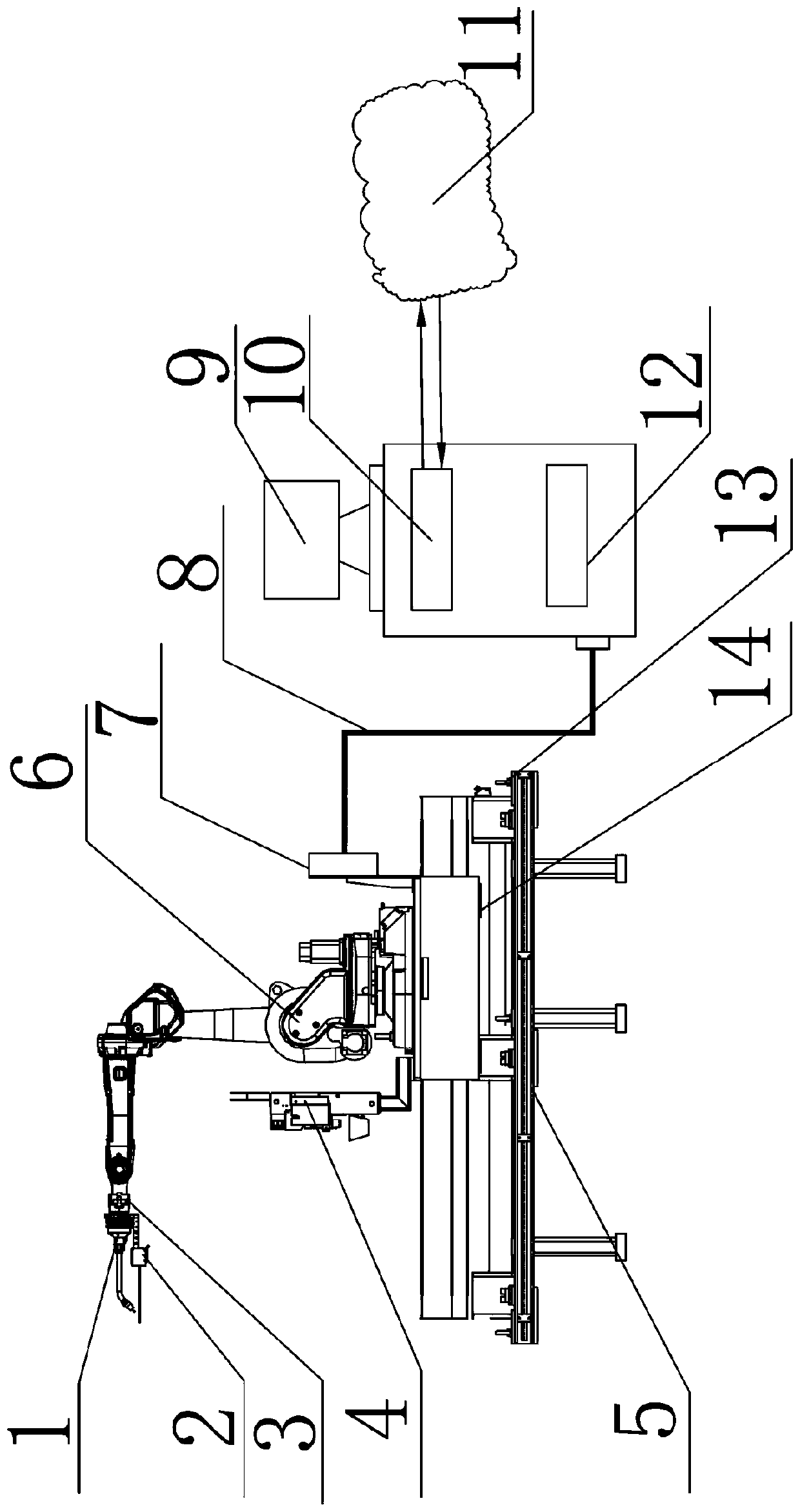 Welding robot for ship assembly grillage structure