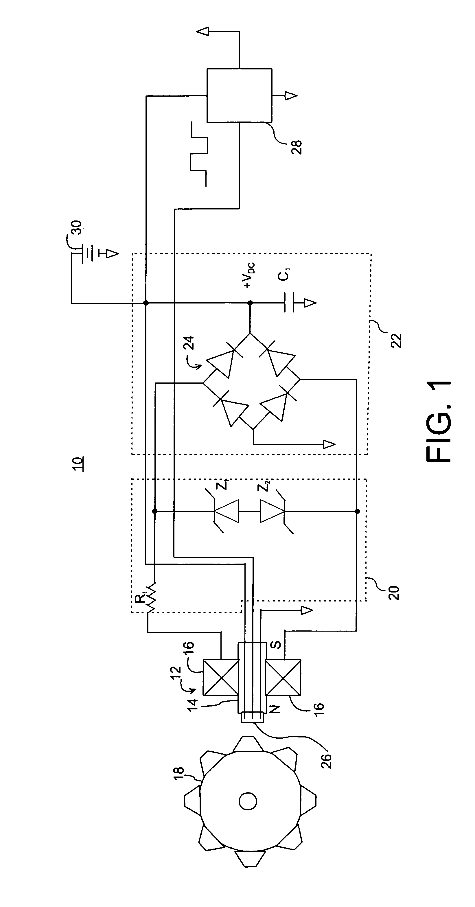 Self-powered wireless sensor assembly for sensing angular position of the engine crankshaft in a vehicle