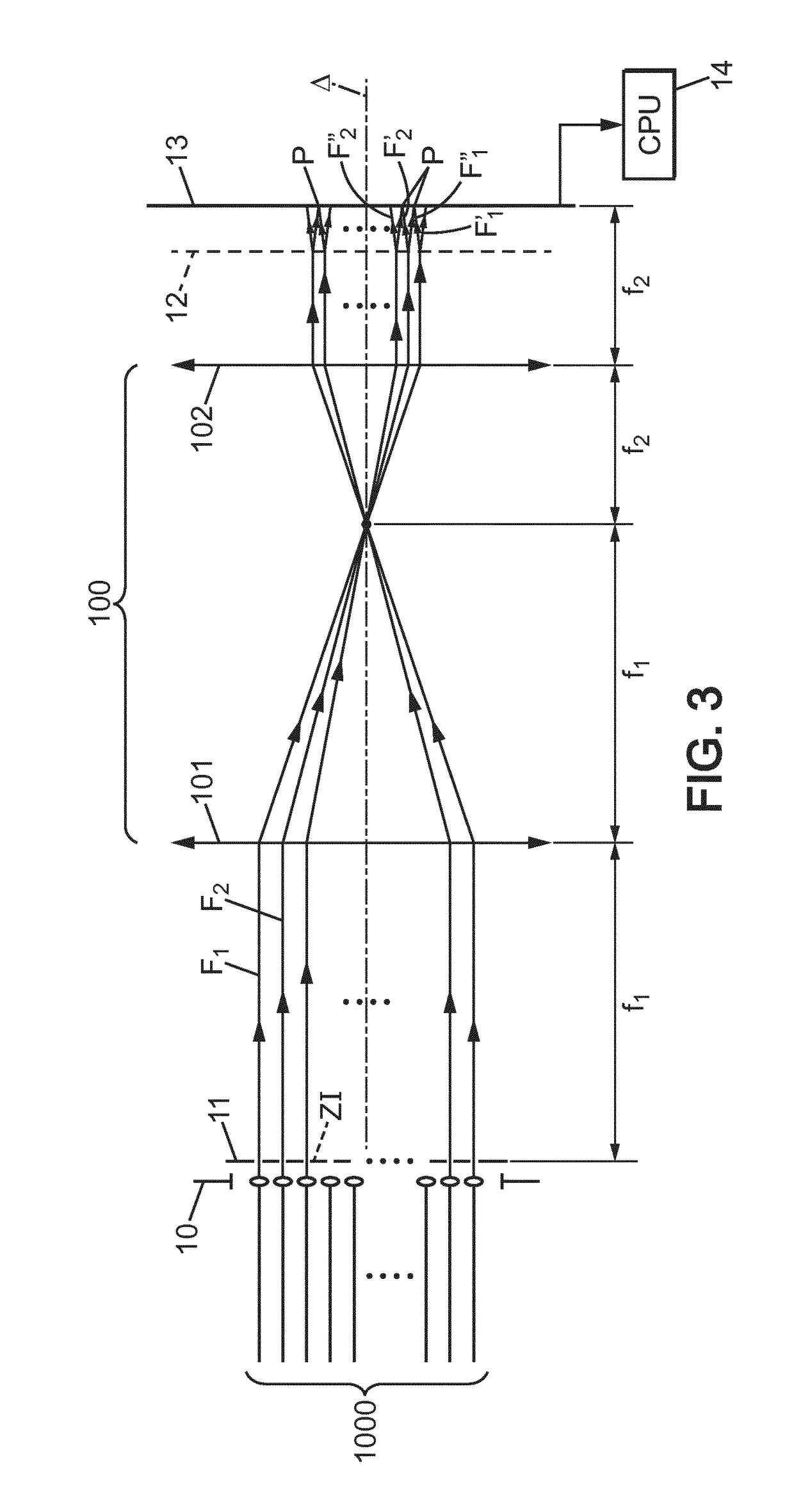 Wavefront sensor and method for determining differences in piston and tilt existing between several light beams