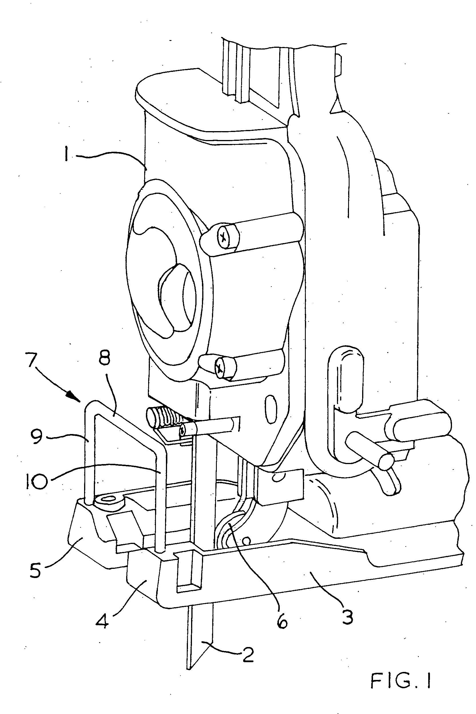 Reciprocationg saw and guard rail assembly therefor