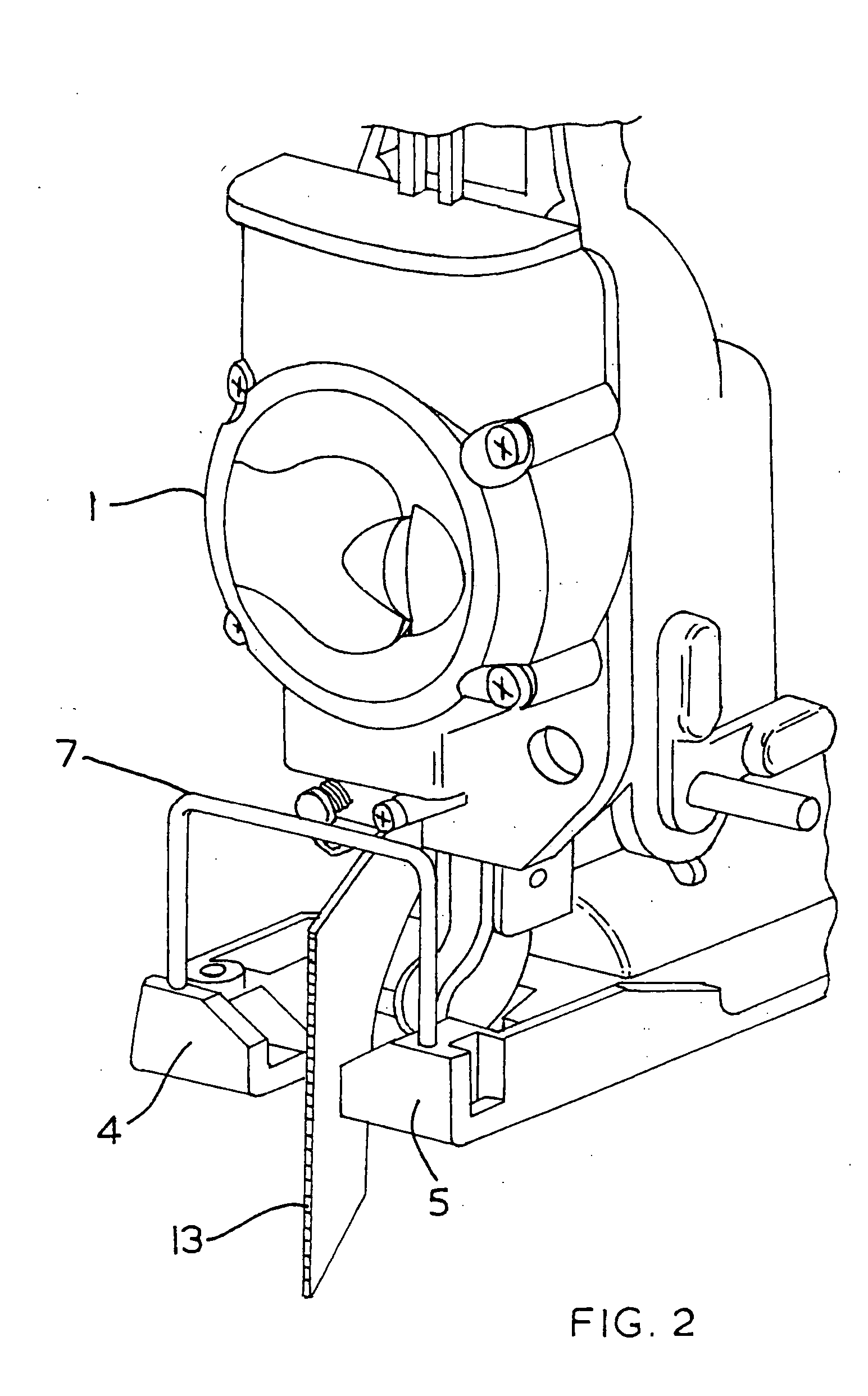 Reciprocationg saw and guard rail assembly therefor