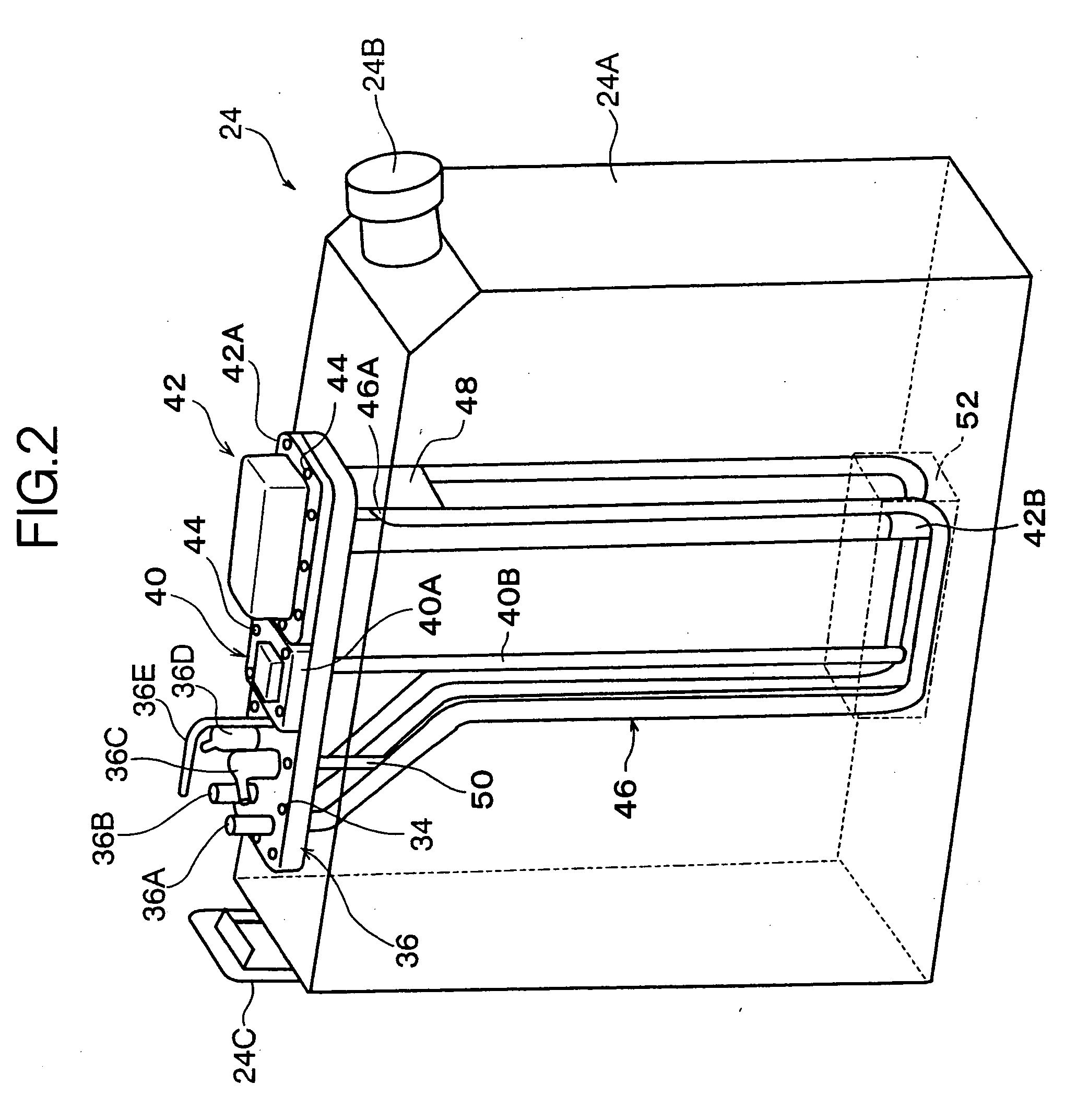 Structure for reducing agent container