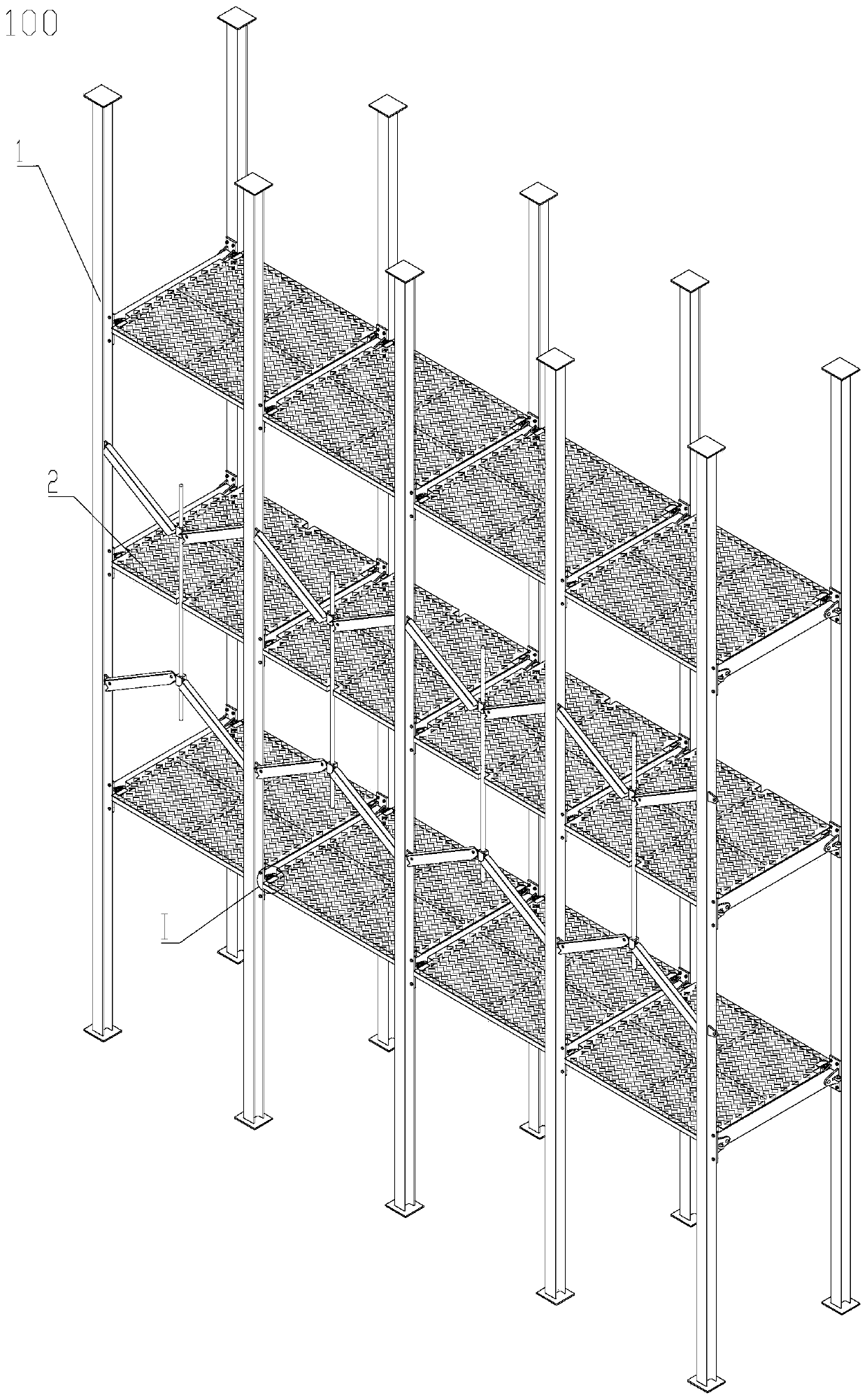 A frame of folding hydraulic climbing formwork and its application method
