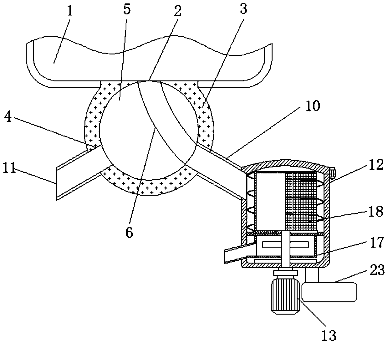 Kitchen sewage treatment device utilizing grooved pulley transmission principle