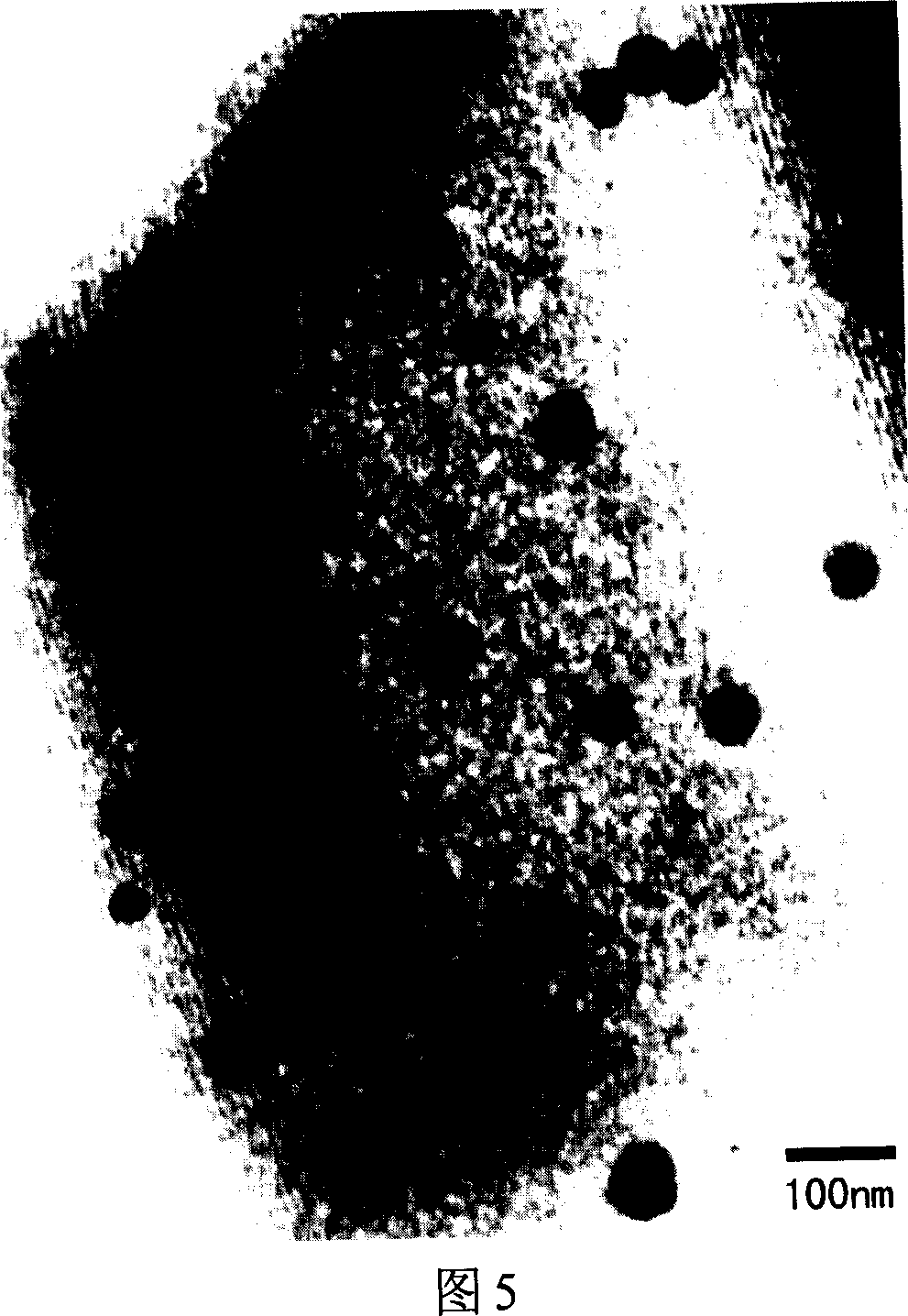 Meso-porous material containing nano silver granulates and preparing method