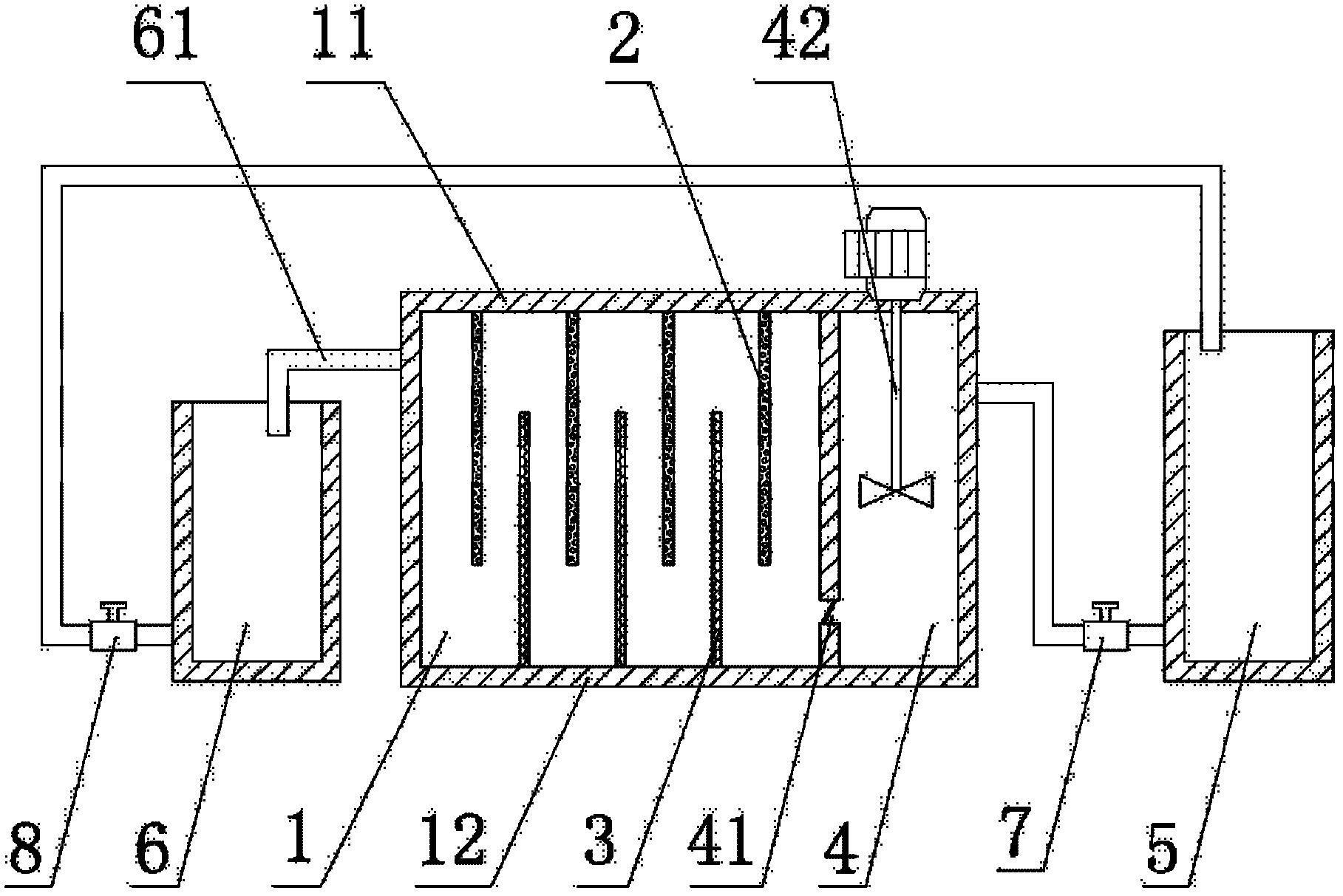 Treating system for industrial wastewater containing heavy metal and treating method thereof