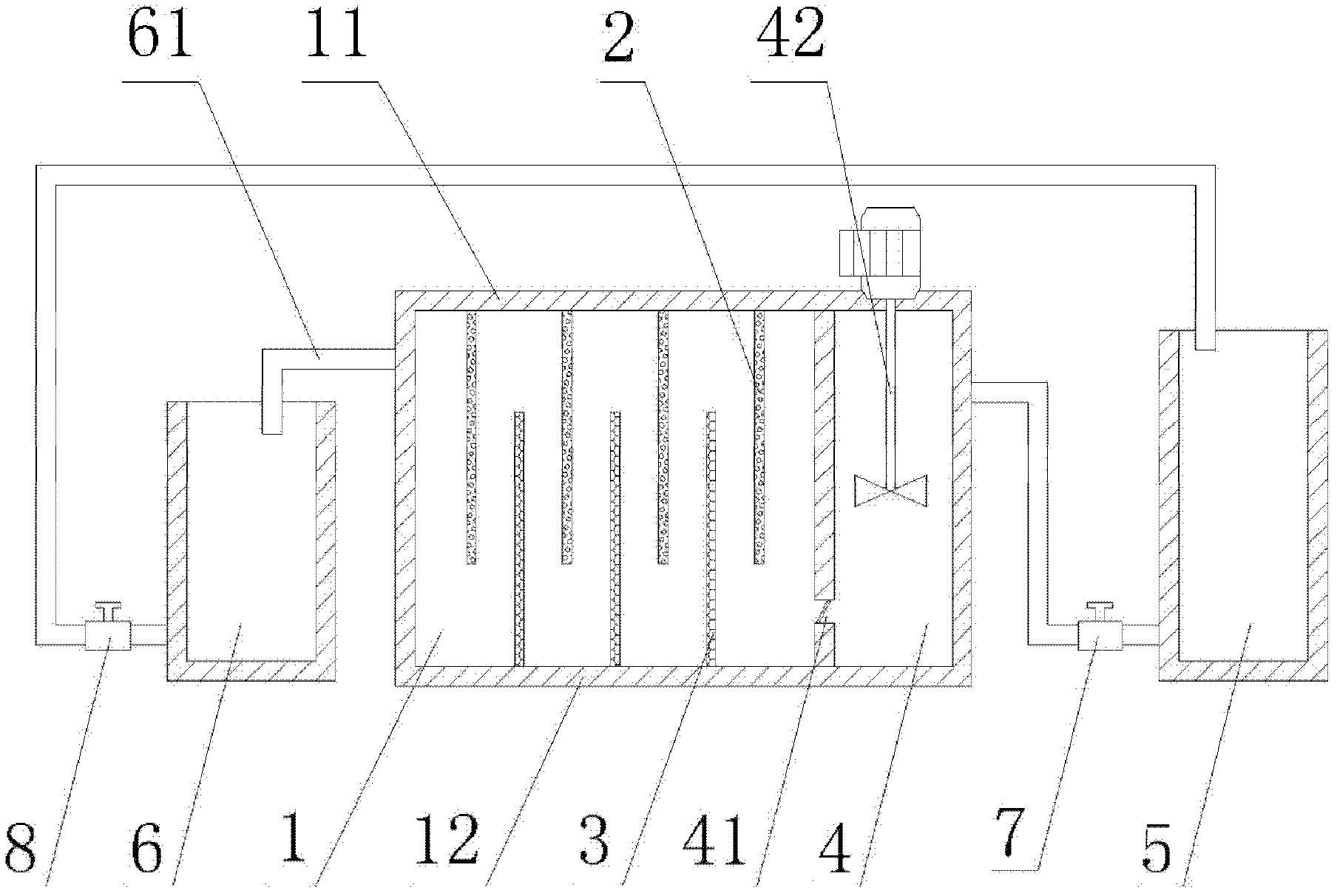 Treating system for industrial wastewater containing heavy metal and treating method thereof