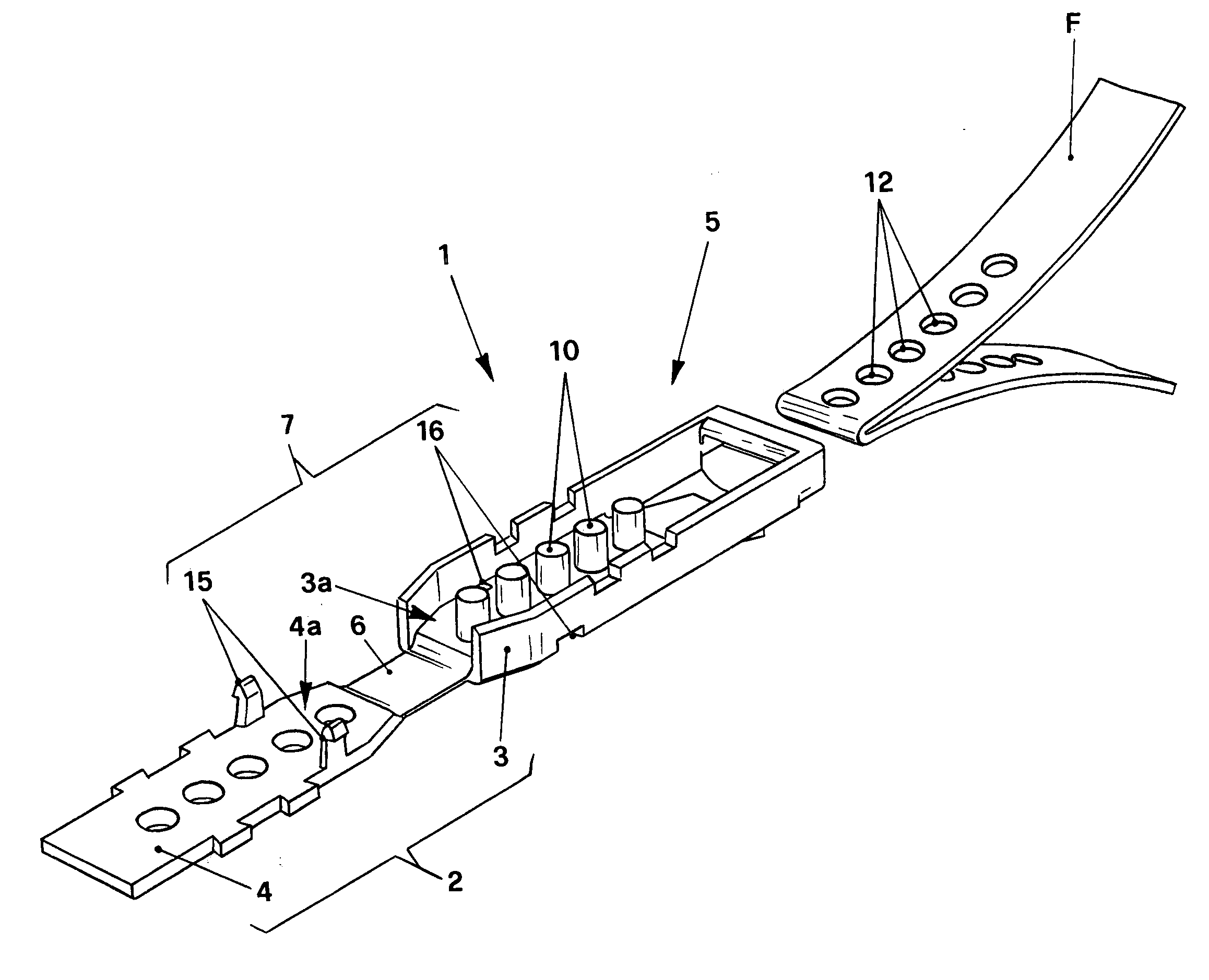 Buckle for connecting a wrist strap to the handgrip of a pole for use in sporting activities