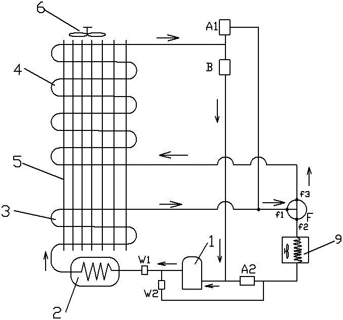 Constant and variable upper and lower conduction combined high-efficiency air-conditioning water heater