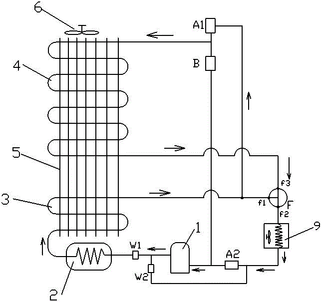Constant and variable upper and lower conduction combined high-efficiency air-conditioning water heater