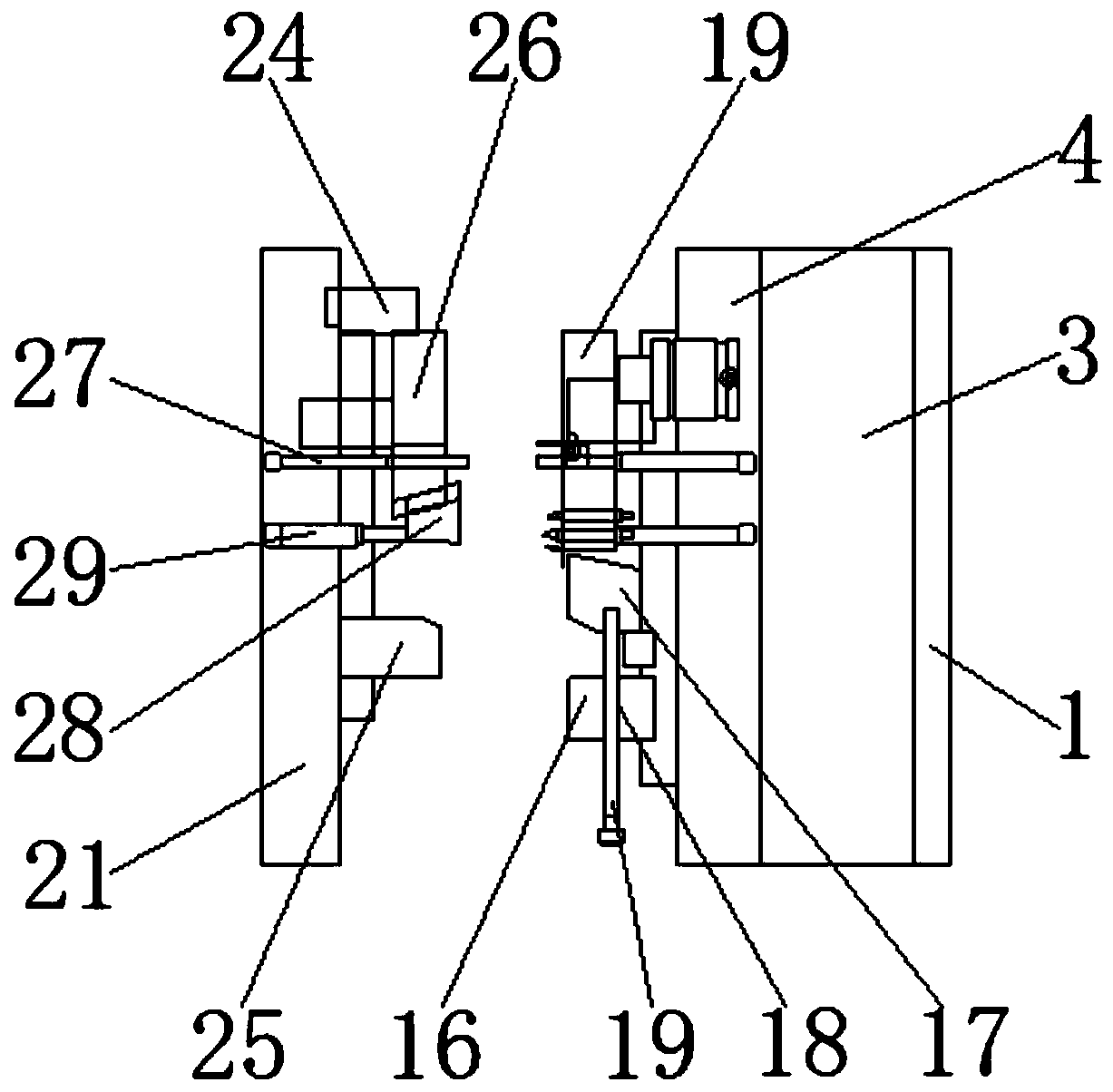 Door body right support ultra-long edge film interior rolling needle structure