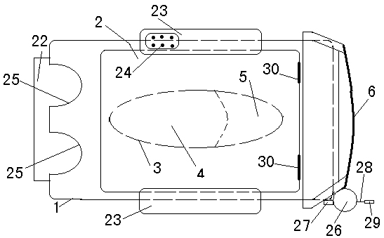 Patient carrying wheelchair device convenient for blocking and capable of measuring urine volume of patient