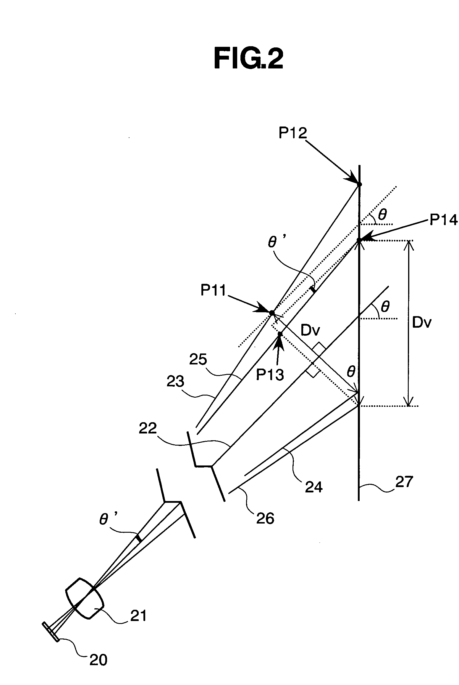 Projection image display apparatus and projection optical unit to be used therein