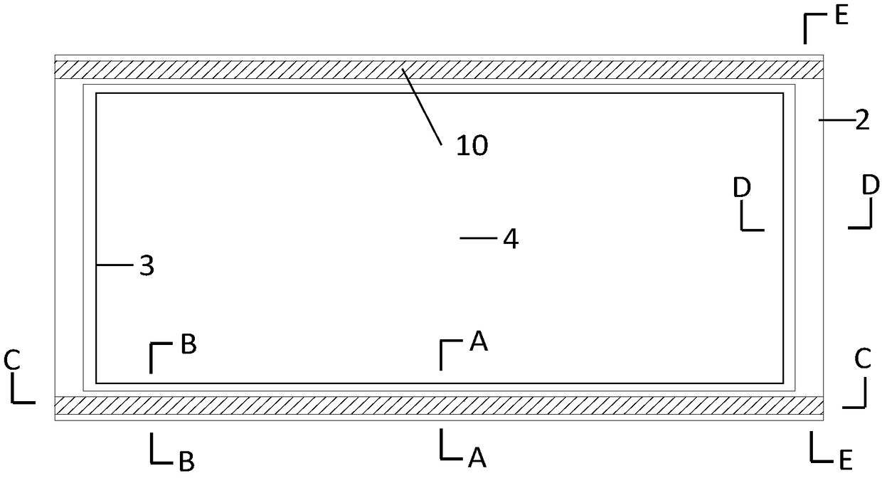 A hollow variable cross-section unidirectional shear model box