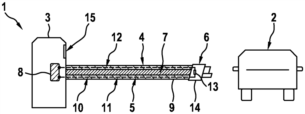 Line set for a charging station, charging station