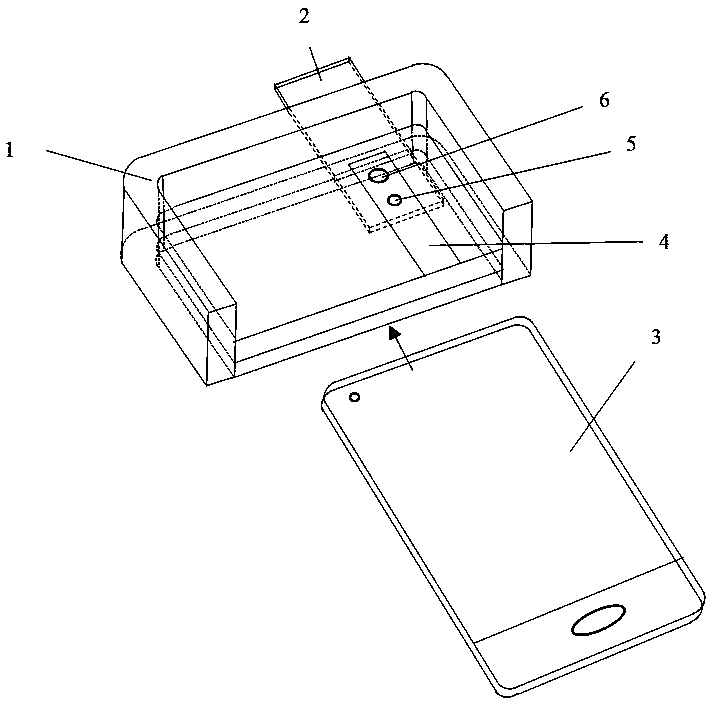 Lung cancer tumor marker detection device and method based on micro-fluidic chip and mobile phone