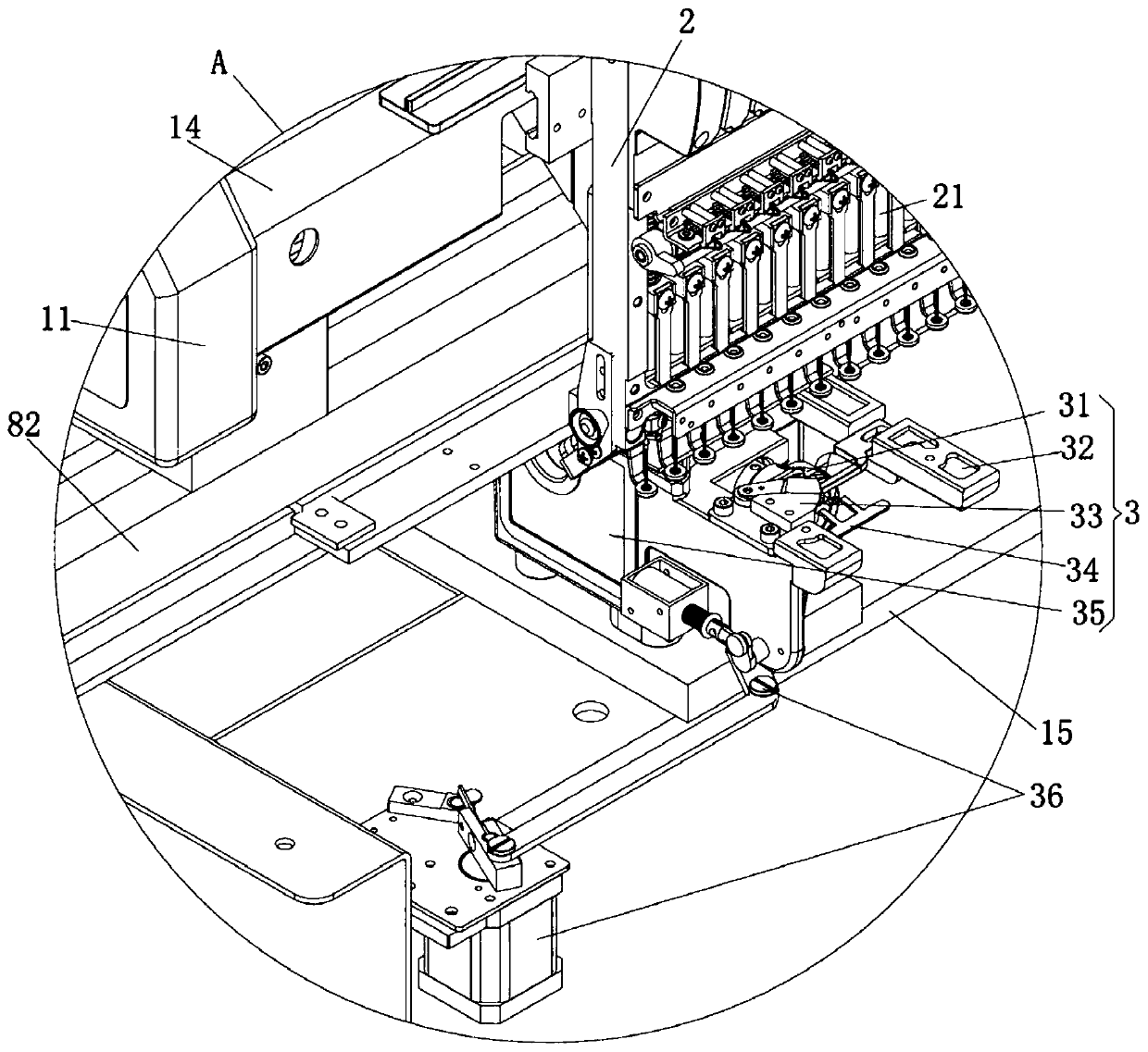 Single-head plain embroidery machine of light structure