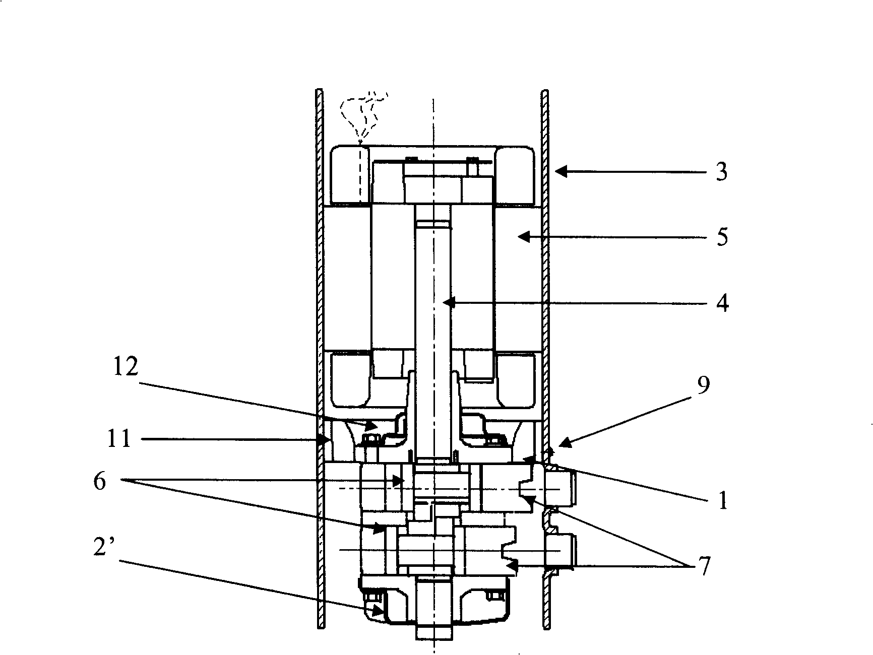 Rotary piston type compressor pump assembly