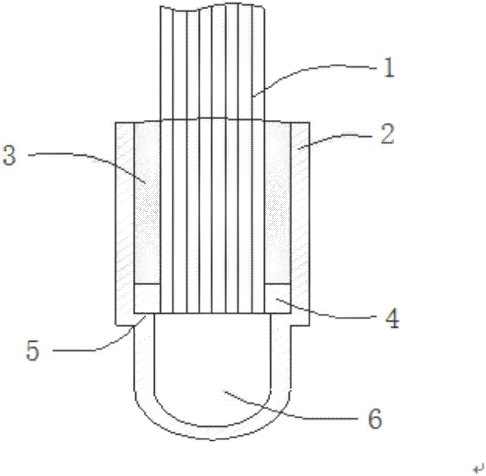 Sealing method for curtain type hollow fiber membrane