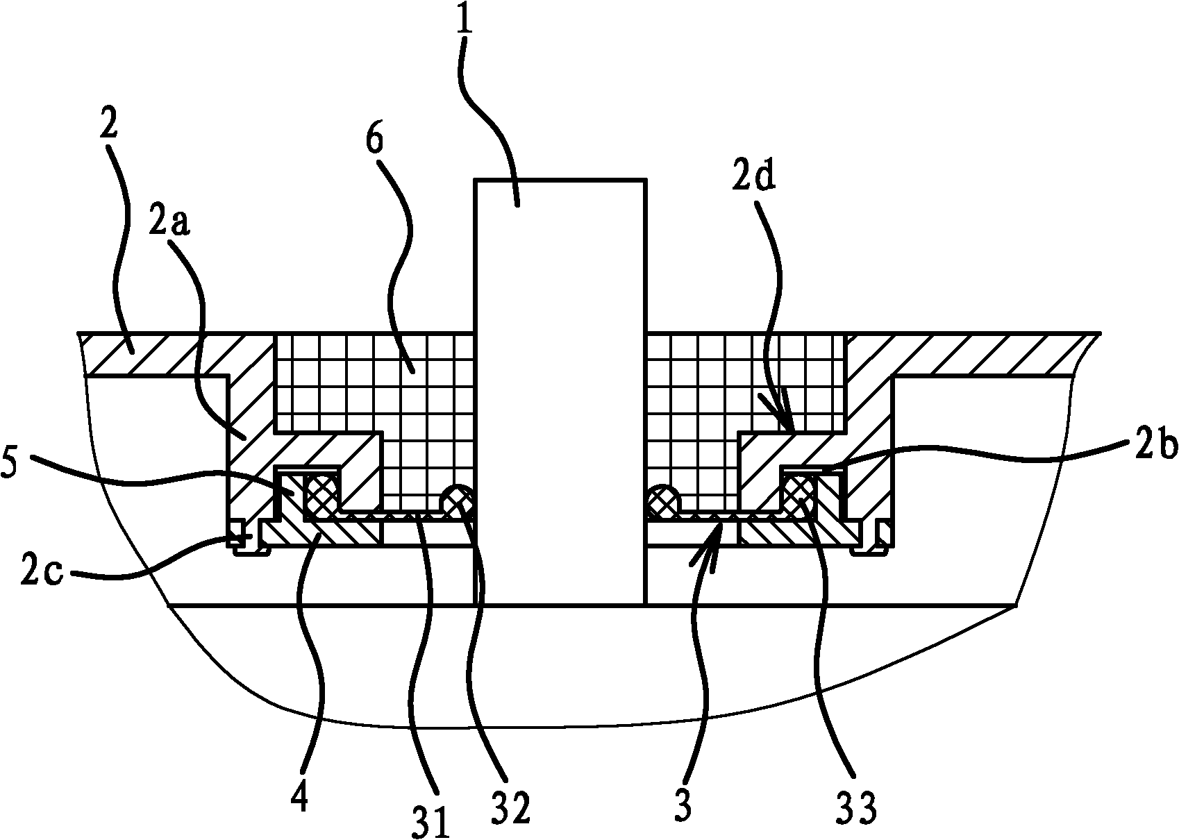 Sealing structure for pole post and intermediate cover of storage battery