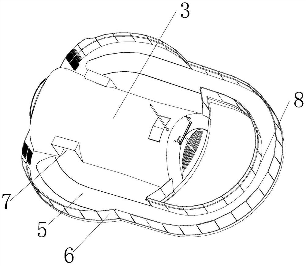 Large wind generating set with viewing platform