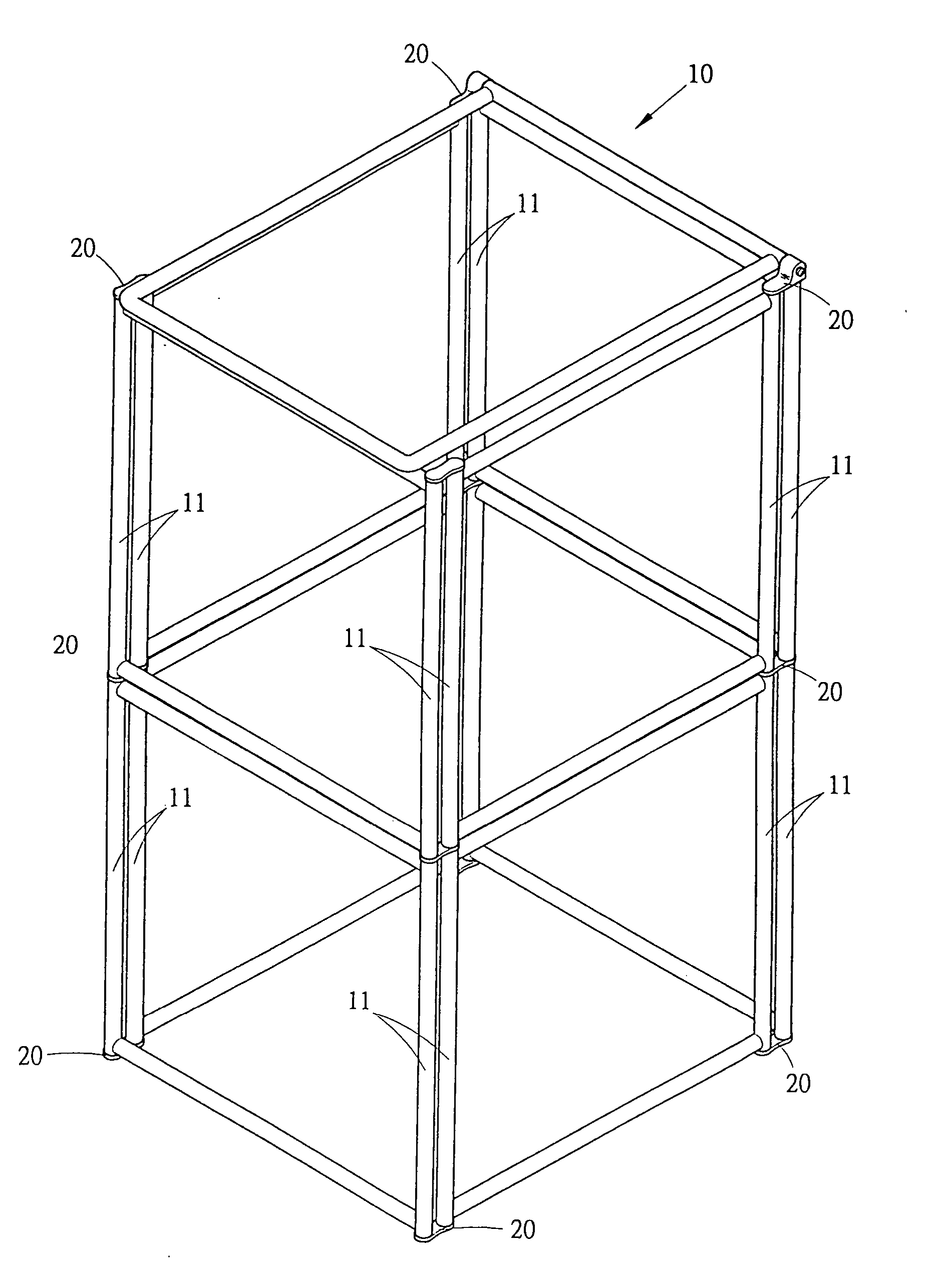 Corner connection block for assembly container