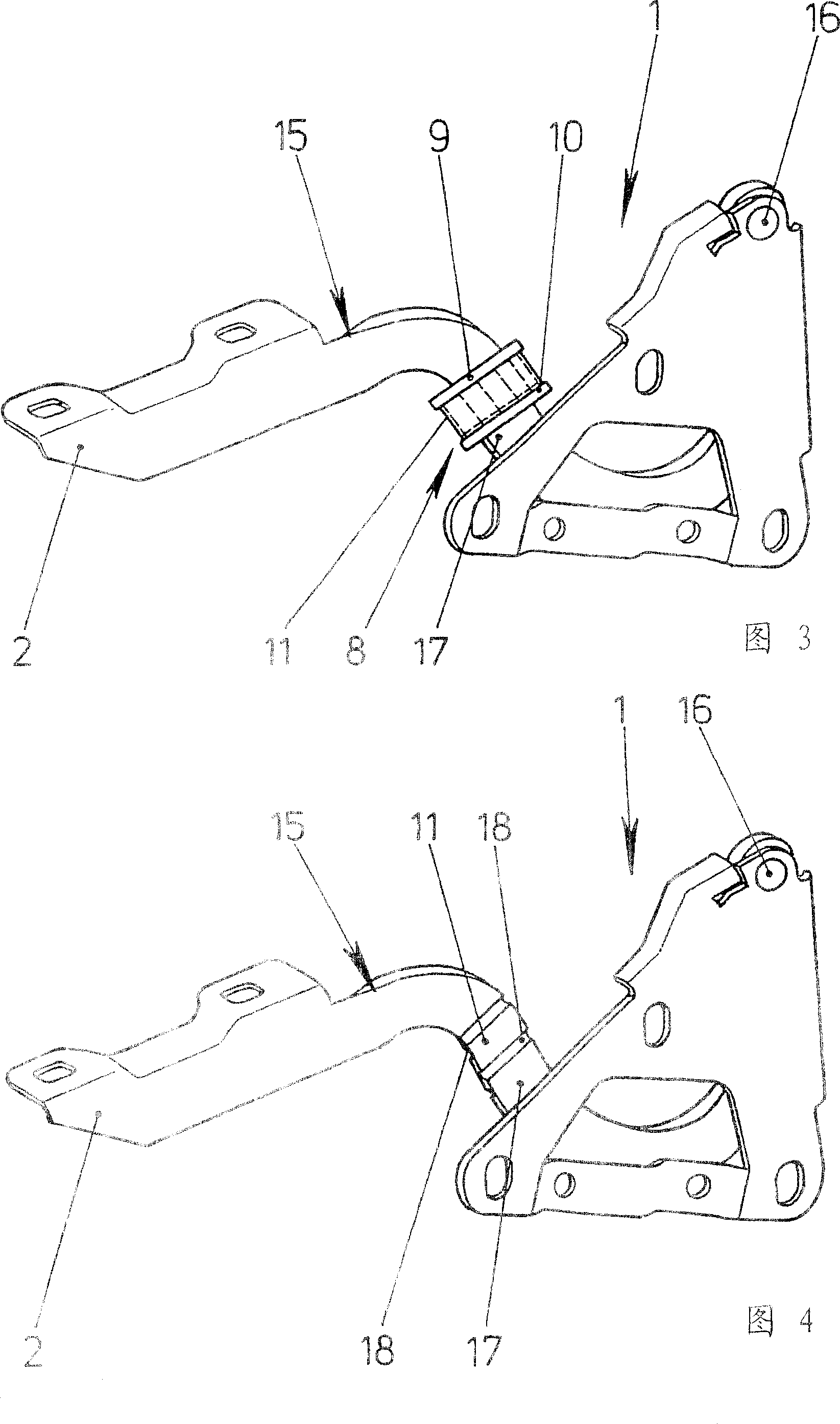 Vehicle body comprising elastically mounted bonnet