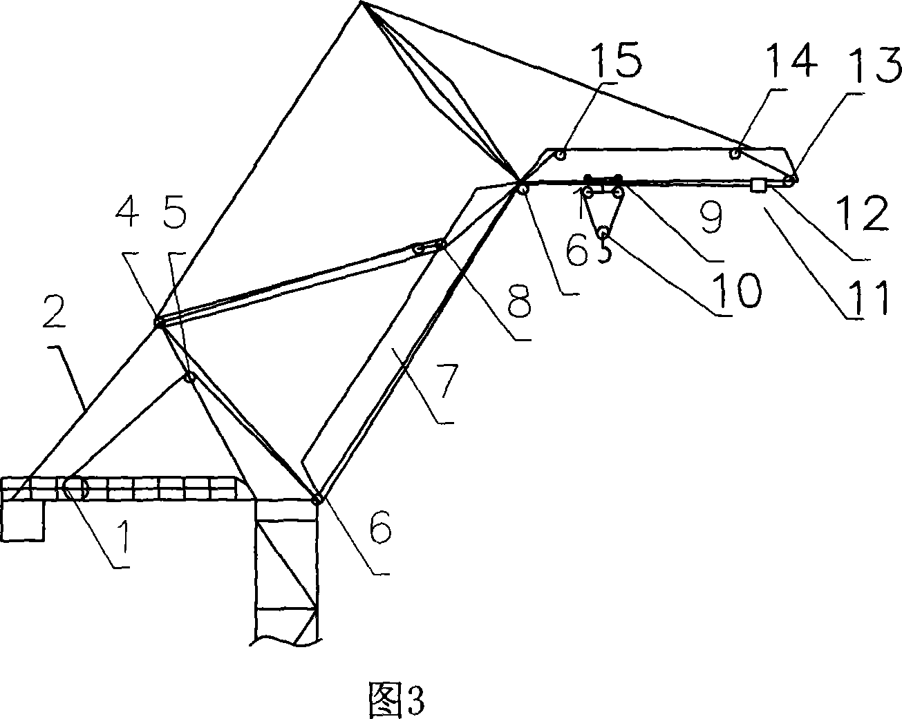Rope-winding method for light folding arm type tower crane lifting-folding arm mechanism