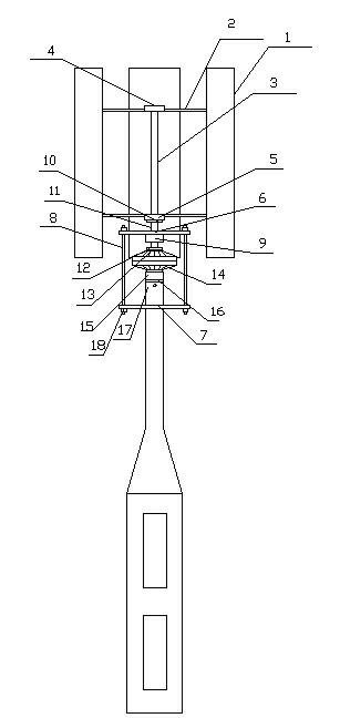 Structure for connecting vertical shaft windmill with power generator