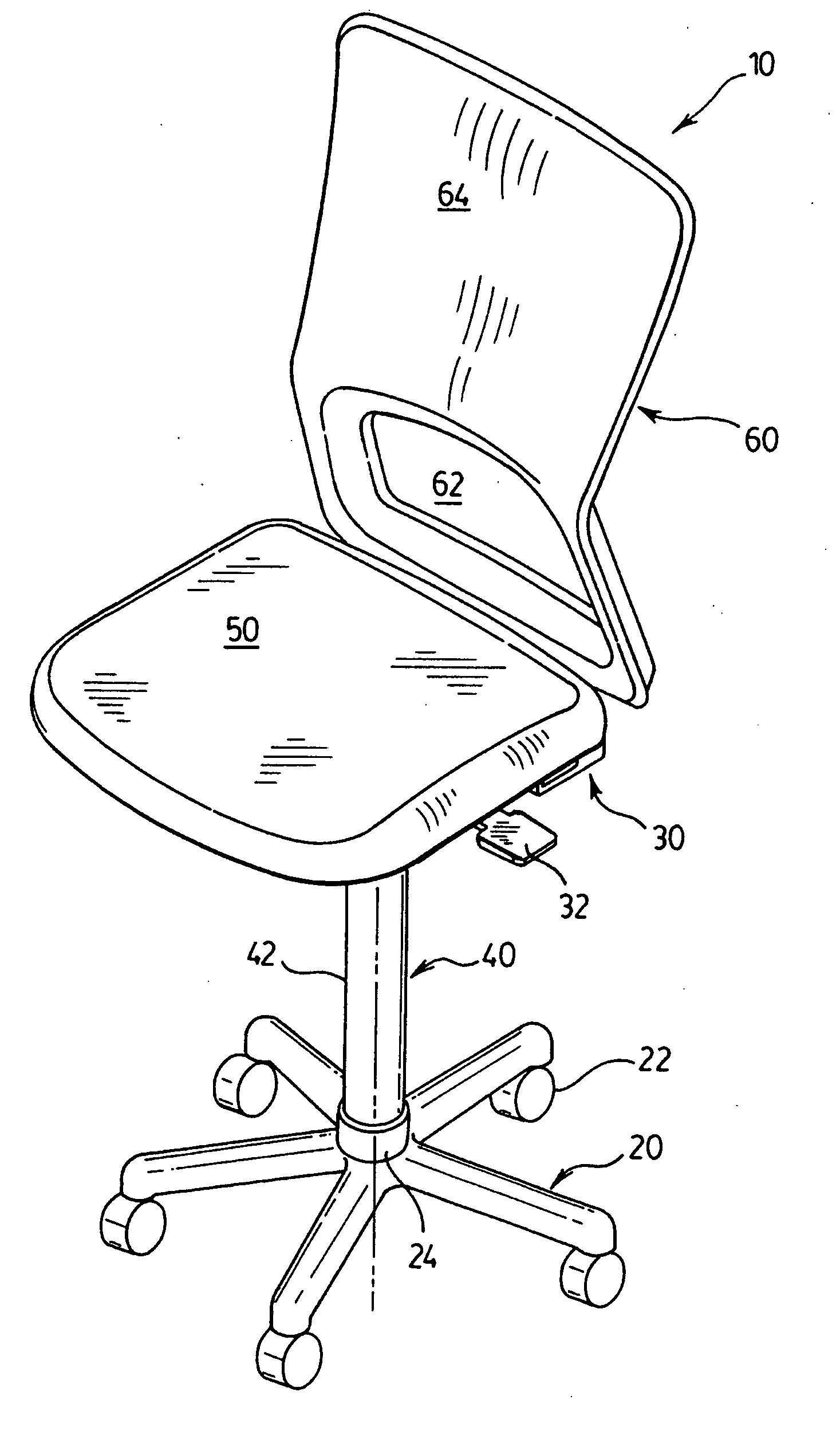 Tiltable chair accommodating male and female user seating position preferences