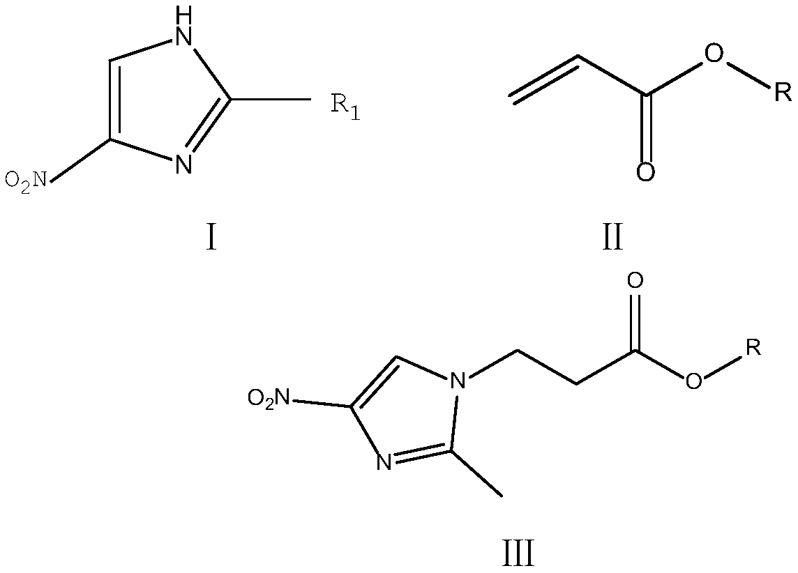 On-line nitroimidazole derivative synthesis method by adopting enzymatic means